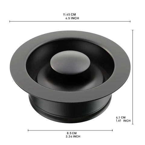 Matte Black Universal Garbage Disposal Sink Flange Stopper Kit 304 Stainless Steel Plug Fits 3-1/2 Inch Standard Drain Openings