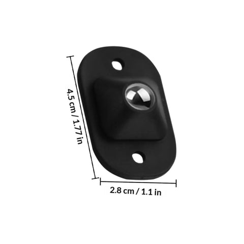 Slick Self Adhesive Mini Swivel Casters With 360 Spin For Kitchen Appliances And Furniture Solid Abs Build, black caster size 4.5cm x 2.8cm.