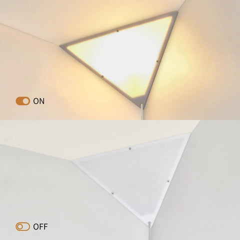 Plug In Corner Light 2 Pack With Switch, Modern Triangle Wall Light Fixture With Acrylic White Shade On and Off