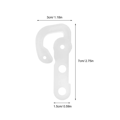 White Plastic Refrigerator Door Stopper Hook Replacement Catch To Keep Fridge Secure And Fresh Prevent Swinging Universal Fit For Most Freezer Frige Latch Brackets You Need For Kitchen Essentials Today, dimensions shown.