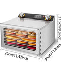 Real Talk Four Hundred Watt Freeze Dryer Machine with multi layer trays and digital controls, side view with dried fruits.