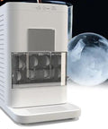 Countertop Ice Maker Machine Portable Sphere Creator Unit With Auto Self Cleaning And Responsive Touch Panel For Fast No Sweat Daily Batch Production At Home Bars And Weekend Sessions Party Ready Style, white design with visible spheres.