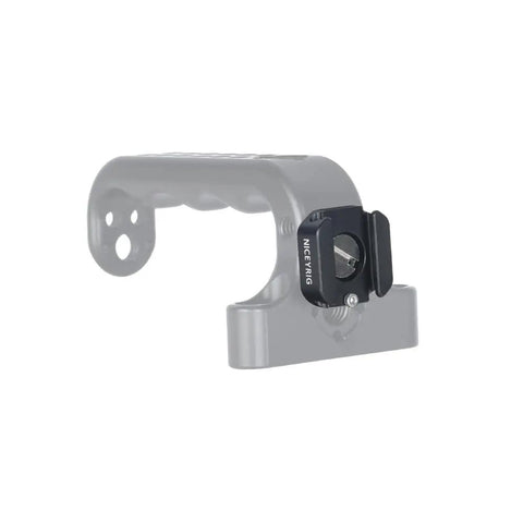 Beast Mode Hot Shoe Mount Adapter with Elastic Rubber Band Wraps around Gimbal Arms and Light Poles Cold Shoe Bracket Plate close-up view