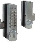 Keyless Sliding Door Lock with Surface Mount Hook Bolt Remote Hand Control Oil Rubbed Bronze Finish Easy Install Modern Security