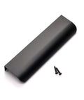 10 Pack Black Cabinet Handles 5 Inch Finger Pulls for Cabinets and Dresser Drawers With 5 Inch Hole Centers, shown with screws