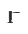 Contemporary Matte Black Soap And Lotion Dispenser With 16 Oz Capacity Top Refill Solid Brass Build Longer Thread For Thick Countertops