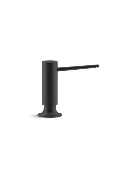 Contemporary Matte Black Soap And Lotion Dispenser With 16 Oz Capacity Top Refill Solid Brass Build Longer Thread For Thick Countertops