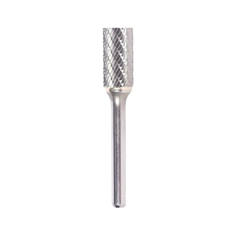 Carbide Burr Rotary File Cylindrical Double Cut For Die Grinder One Quarter Inch Diameter By Five Eighths Inch Cut Length With One Quarter Inch Shank And Two Inch Overall Length DUL Series For Metalworking Stainless Steel And Other Metals