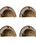 Badass Antique Iron Drawer Pull Featuring Slick Rust Living Finish Heavy Duty Zinc Construction Black Powder Coated Surface set of four