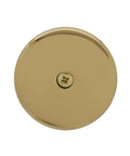 Top Shelf Polished Brass Bathtub Overflow Faceplate With Screw Universal One Hole Drain Cover, solid brass design, round cover.