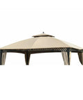 Durable 350 Denier Beige Replacement Canopy Top For Windsor Dome 10x12 Gazebo Custom Fit With Model L GZ717PST C A111001701