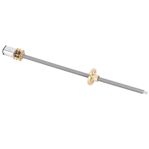 Run Smooth As Silk 12V DC Gear Reduction Motor With Long Output Shaft for Smart Car Cameras and Electronic Locks, showcasing metal gears and long shaft.