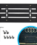 Audi Front Bumper License Plate Bracket With 6 Unique Screws And Wrench Kit For 2000 To 2025 Audi Models No Drilling Tow Hook Mount