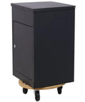 Heavy Duty 15 Inch Wooden Furniture Dolly With Wheels 500 Lb Capacity Rolling Furniture Mover Cart holding a black cabinet on wheels