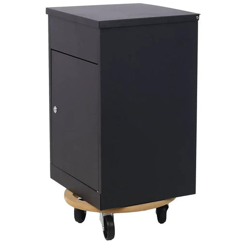 Heavy Duty 15 Inch Wooden Furniture Dolly With Wheels 500 Lb Capacity Rolling Furniture Mover Cart holding a black cabinet on wheels