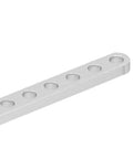 Stainless Steel Straight Brace And Mending Plate Connector For Flat Beams 88 To 280mm With Countersunk Holes And Round Ends For Furniture DIY Projects Beefy Frame Repairs, angled view