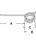 Diagram of Ten Pack Heavy Duty Hay Rake Teeth Tines With Hold Down Clips And Hardware Fits 55 56 57 256 400033 dimensions