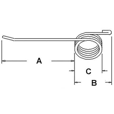 Diagram of Ten Pack Heavy Duty Hay Rake Teeth Tines With Hold Down Clips And Hardware Fits 55 56 57 256 400033 dimensions
