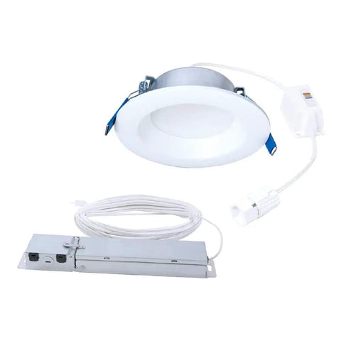 4 Pack Canless LED Downlights with QuickLink, 4 Inch White, Selectable Color Temperature 2700K to 5000K, No Recessed Housing Needed