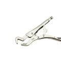 Curved Jaw Locking Pliers That Are A Total Game Changer For Welding Pros in silver alloy steel, perfect for gripping weird shapes.