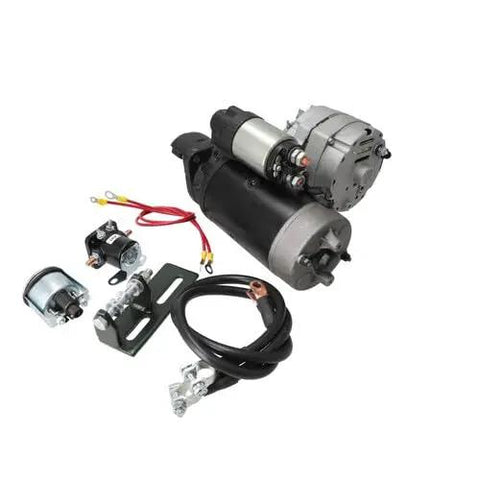 Straight Up 24V To 12V Electrical Conversion Kit For John Deere 3010 3020 4010 4020 Tractors includes starter solenoid and alternator.