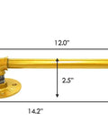 Heavy Duty 14 Inch Gold Industrial Pipe Barn Door Pull Bar Set With Rustic Knobs And Handles Great For Doors Gates Barns And Sliding Hardware 2 Pack Gold Finish