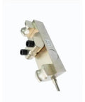 Straight Shootin Bypass Tension Sensor For Wire Rope Handling Featuring Heavy Duty Weight Load Cell And Crane Safety Limiter side view showing connection ports.