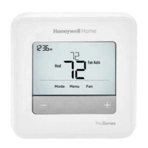T4 Pro Programmable Thermostat 2H/1C With UWP Mounting System, LED Backlit Display showing temperature at 72 degrees