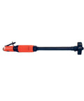 Heavy Duty Pneumatic Angle Grinder And Bench Sander Fueled By Compressed Air For No Sweat Metalworking Quick Deburring tool with orange grip.