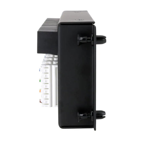 Side view of 8 X 8 Ethernet Patch Panel Module For Home Office Networking, color coded 110 punchdown terminals, wall-mountable design