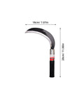 Two Piece Hand Sickle Garden Tool Set No Nonsense Heavy Duty Manganese Steel Weed Cutter with measurements
