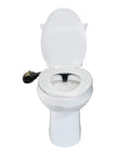 White toilet with Non Electric Toilet Bidet Attachment With Water Sprayer, Front And Rear Cleaning Modes; Black Gold color visible