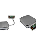 Heavy Duty Portable Bench Shipping Scale NTEP Certified Legal For Trade Up To 300 Lbs Capacity Rechargeable Digital Postal Platform 11 X 13 Inches, showing the scale and detachable display.