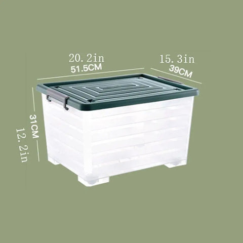 Heavy Duty Rolling Storage Bins With Lid Stackable Plastic Tote Containers For Car Trunk Or Basement Organizing Slick Side Handles And Smooth Wheels To Roll It Anywhere Built Like A Tank