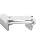 Side view of aluminum foldable boat seat hinge with mounting flanges for marine use