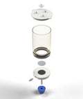Exploded view of Magnetic Filter Funnel Kit With Lid PES 500mL 47mm For Lab Filtration, showing components