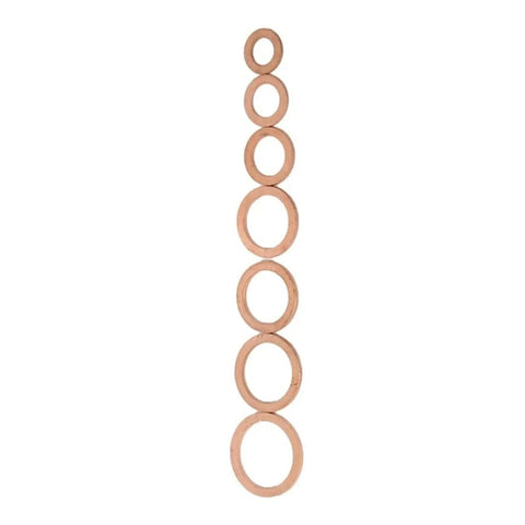 120 Piece Sump Plug Washer Set Dope Copper, 8 Sizes, Clear Plastic Box, Perfect For Cars, Boats, Generators And Heavy Machinery, Durable Hardware Kit For Leak Free Seals And Quick Repairs, copper washers in assorted sizes