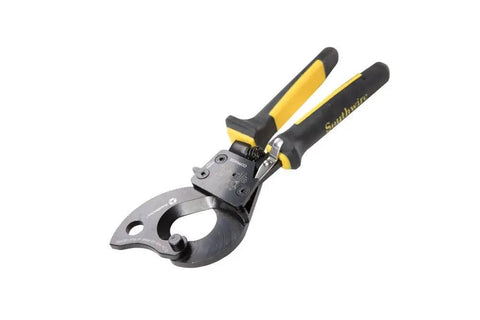Ratcheting Cable Cutter With Two Step Mechanism For Clean Copper And Aluminum Cuts Up To 600 MCM Beefy Easy Squeeze Molded Grip