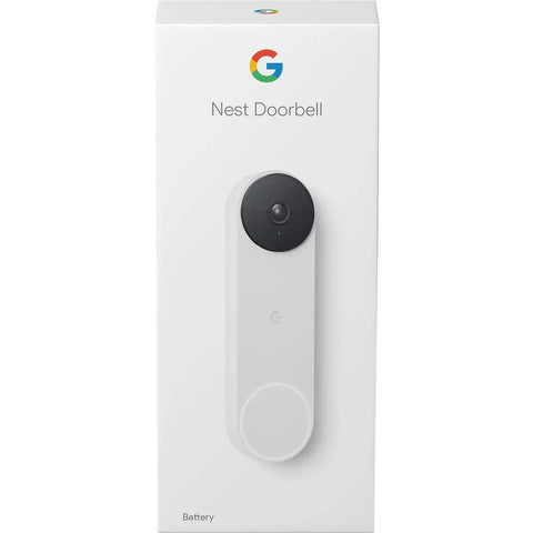 Nest Doorbell Battery Snow Finish with HD Live View, HDR and Night Vision box packaging