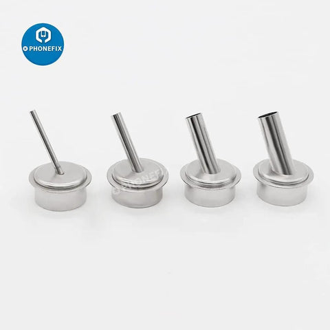 4 curved nozzles from 9 Piece Hot Air Gun Nozzle Set For PCB Soldering And Rework Stations With 45 Degree Curved Angles