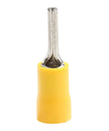 Insulated Yellow 0.11 Inch Pin Terminals Quick Disconnect Set, 50 Pack, 12-10 AWG Wire, Tin Plated Copper Crimp Connectors, PTV 5.5-13, Automotive Appliance DIY Electrical Wiring