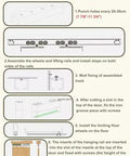 Heavy Duty Sliding Door Hardware Kit With Smooth Track And Hanger System For Cabinets And Garage Doors Quiet Operation Rock Solid Durable Steel And Nylon Pulleys Super Easy Installation Ideal For Home Renovation And Smart Storage Solutions installation methods diagram for wall-fixed track, rollers and stops