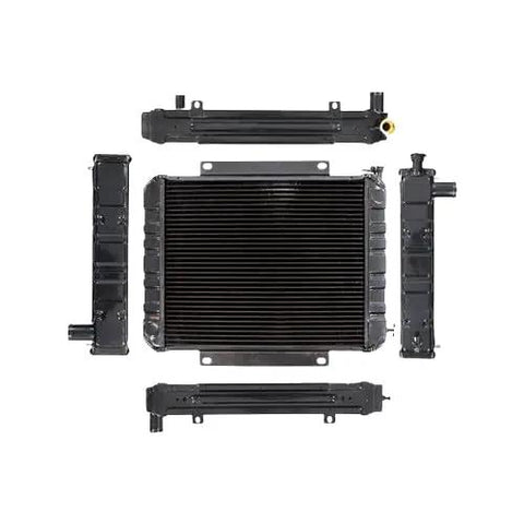 Heavy Duty Four Row Cooling Radiator Replacement For JLG 400S And 460SJ Boom Lifts, featuring durable black finish and compact design.