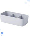 Slick Four Compartment Plastic Underwear Storage Box For Closet Dresser Drawers in grey, designed for sorting bras, socks, and leggings.