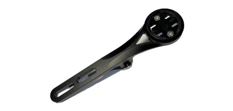 Black All In One Aero Handlebar Out Front Bike Mount For Cycling Computers And GoPro With Built In Light Attachment Top View