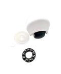 JFGTHJ ECOVACS front caster wheel replacement; white housing, black wheel with bearing ring and clear cap