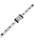 Miniature Linear Rail Slide for 3D Printers with Black Carriage, MGN15 H 650mm Long, silver rail with holes for smooth low-friction motion