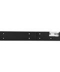 Built Tough, Knocks Out Flawless Joints Daily, Dead Nuts Precise Aluminum Box Joint Jig For Miter Gauge, durable black aluminum jig on white background.