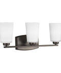 Three Light Wall Bath Fixture In Burnt Sienna Bronze Finish, Franport Collection, Transitional Modern Bathroom Lighting