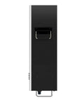 Smart Touch Display 51.2V 100Ah Lithium Ion Battery straight up solid home energy storage power wall, side view with handle.